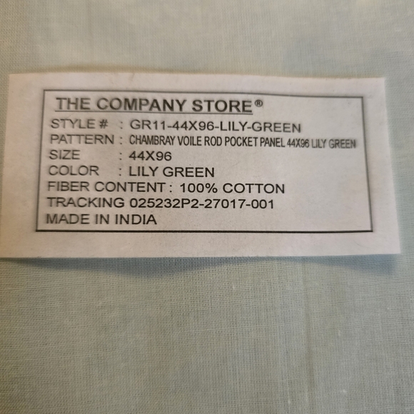 The Company Store Mint Green Sheer Curtains - Picture 3 of 4